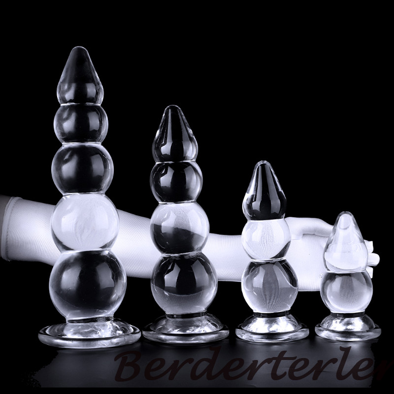 38cm Transparent Gourd Shape Anal Plug Huge Buttplug Dildo Anal Beads Sex Toys