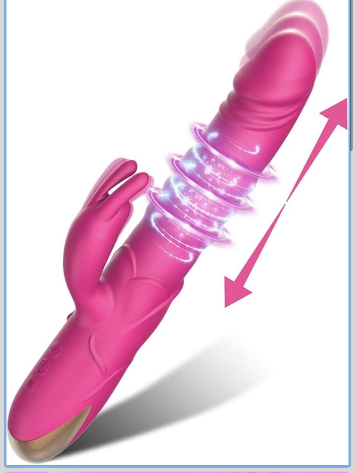 3-in-1 Thrusting Rabbit Vibrator G Spot Silicone Waterproof 10 Modes Pink