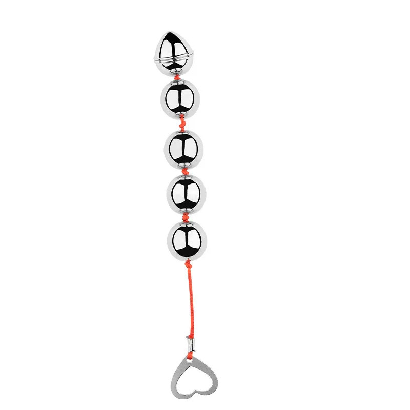 Metal Bead Anal Plug Anal Massager Unisex Anal Dilator Masturbator Butt Plug
