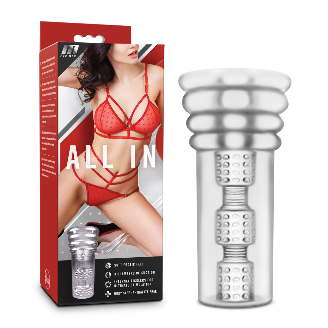 Blush All In Clear Male Stroker Masturbator Suction Toy for Men