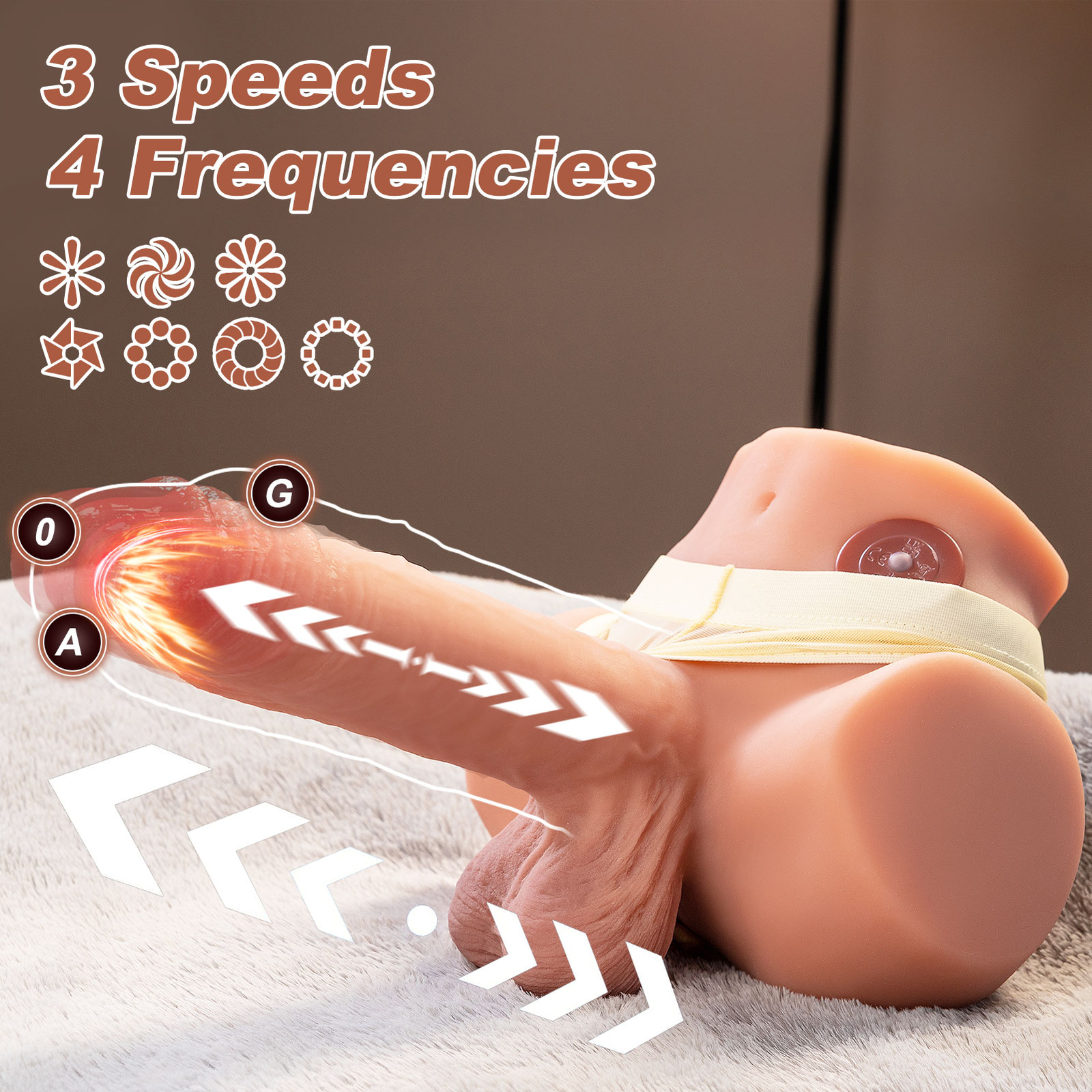 3 Speeds Realistic Love D0ll for Women Les Sex Toys Half Body Torso Masturbation