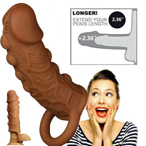 Male Cock-Girth-Enlarger-Enhancer-Penis-Extension-Extender Sheath-Sleeve Sex-Toy