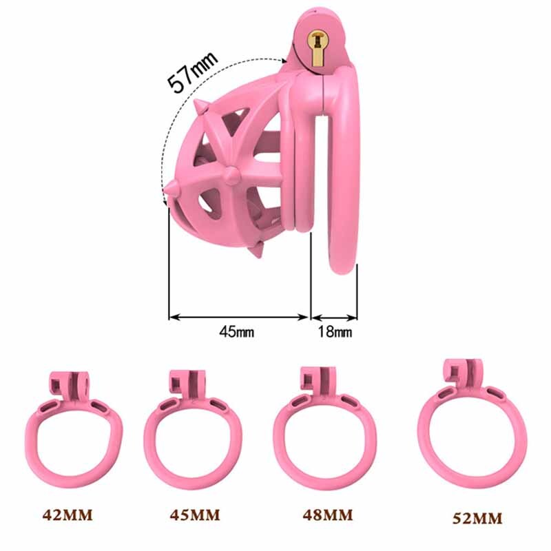New Removable Soft Spike Male Chastity Cage 4 Flat/Arc Rings Lock Lightweight