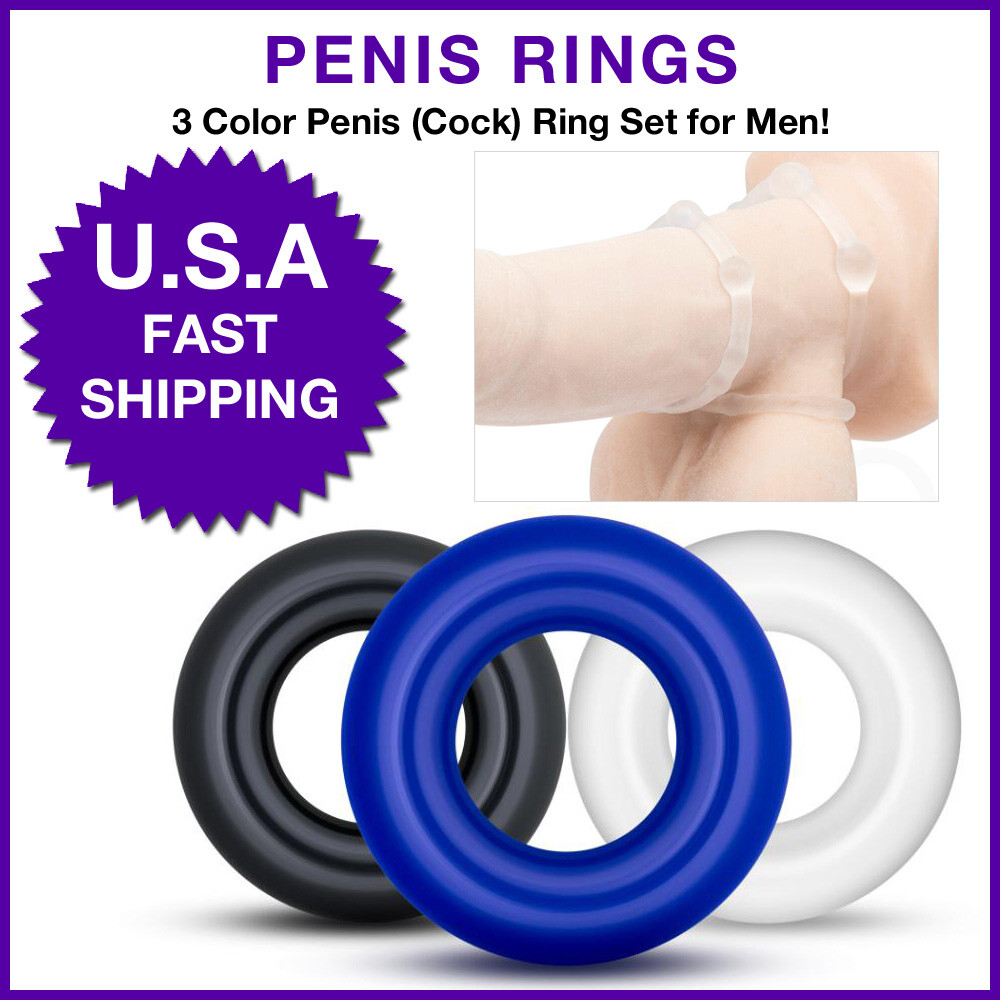 Penis Ring Set of 3 Male Enhancer Ejaculation Delay Cock Rings Maintain Erection