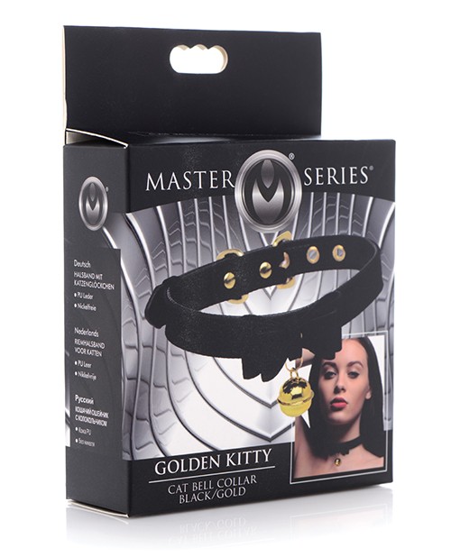 Master Series Golden Kitty Cat Bell Collar – Black/Gold
