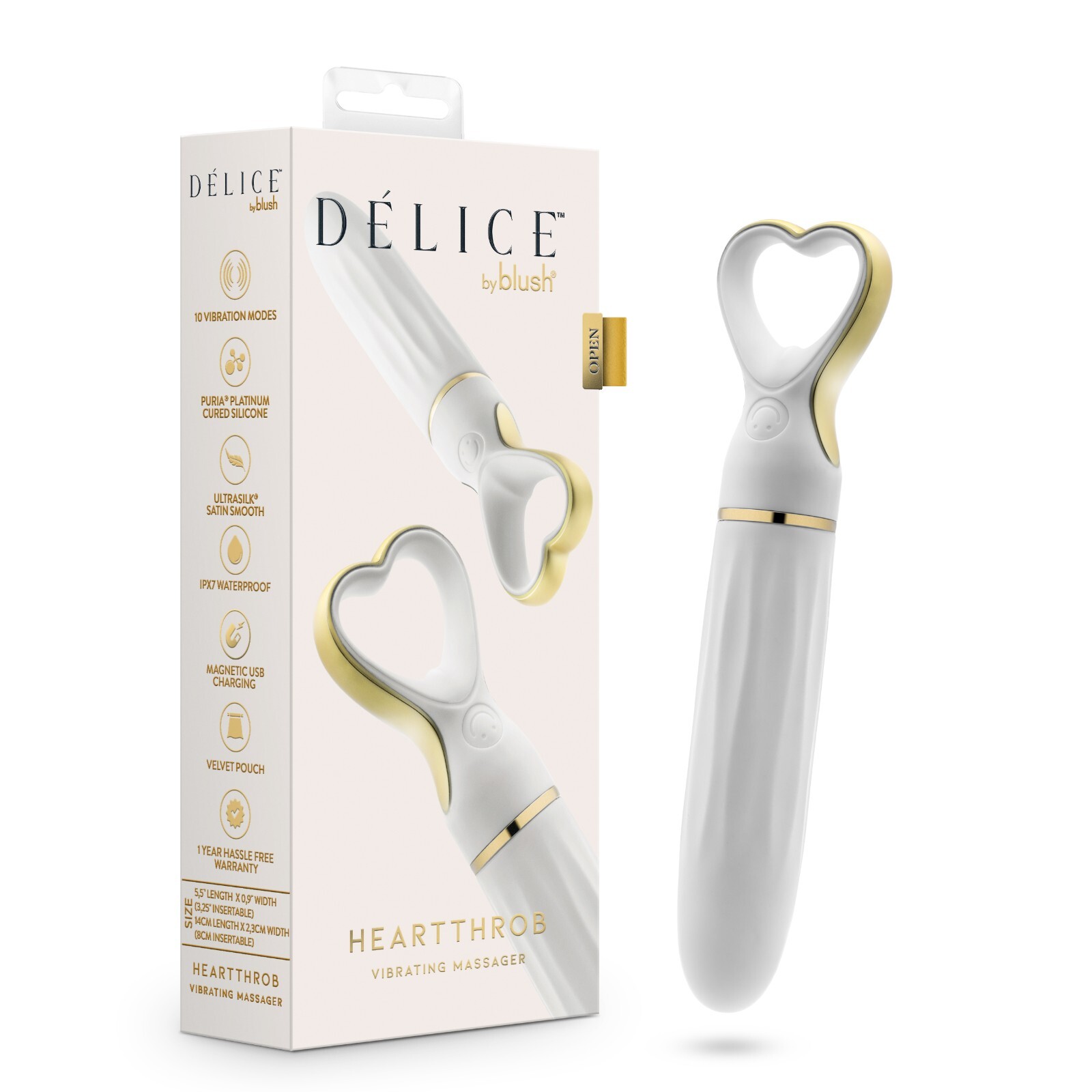 Blush Delice Heartthrob Silicone Bullet Vibrator Adult Sex Toy