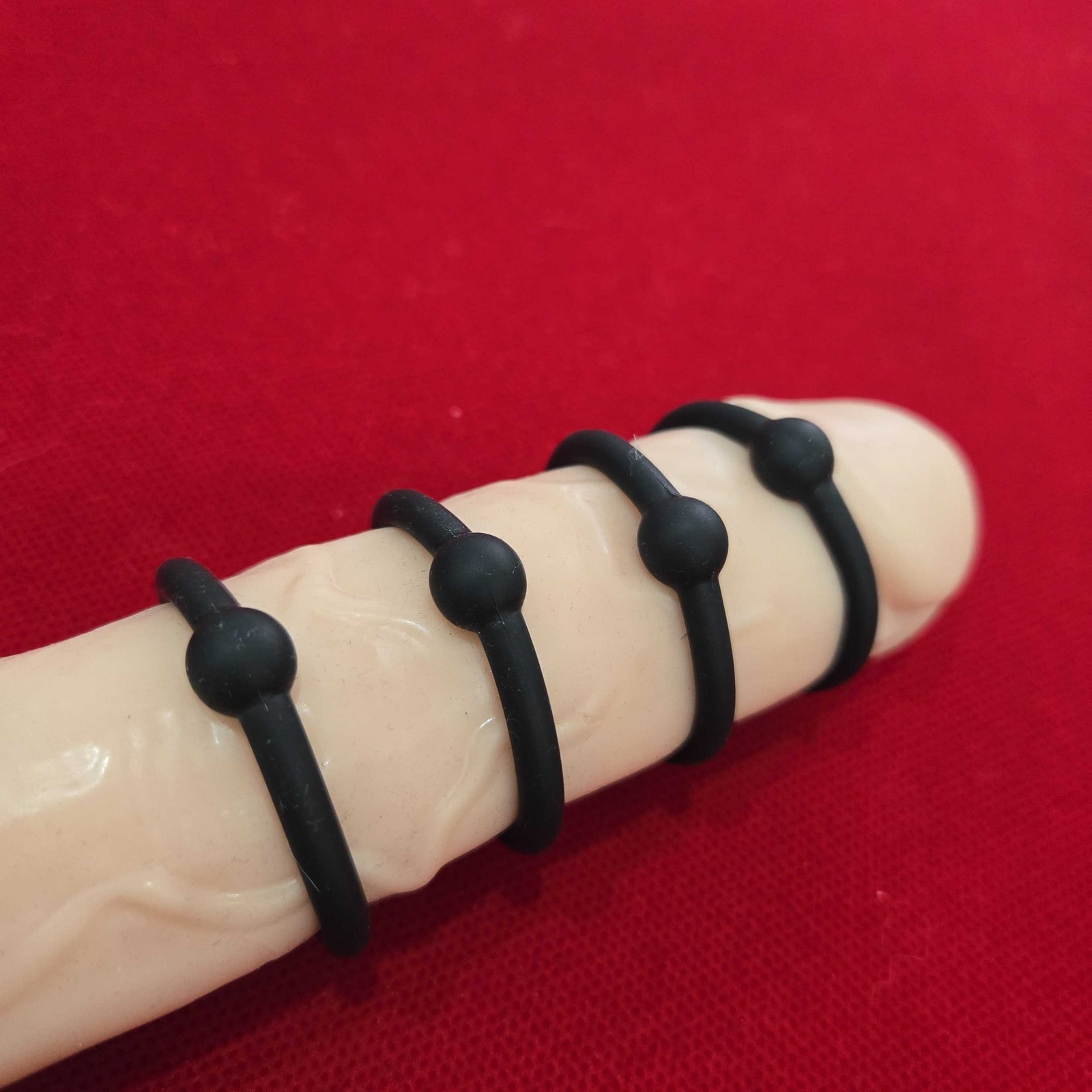 4Pcs Stretchy Cock Rings Enlarger Tight Firm Stay Hard Penis Erection Sex Toy