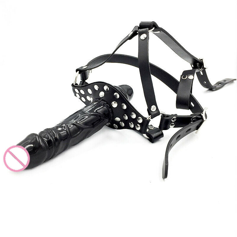 Adult on Face Strap Bondage Mouth Gag Dildo Penis Plug Wetlook Headgear Sex Toys