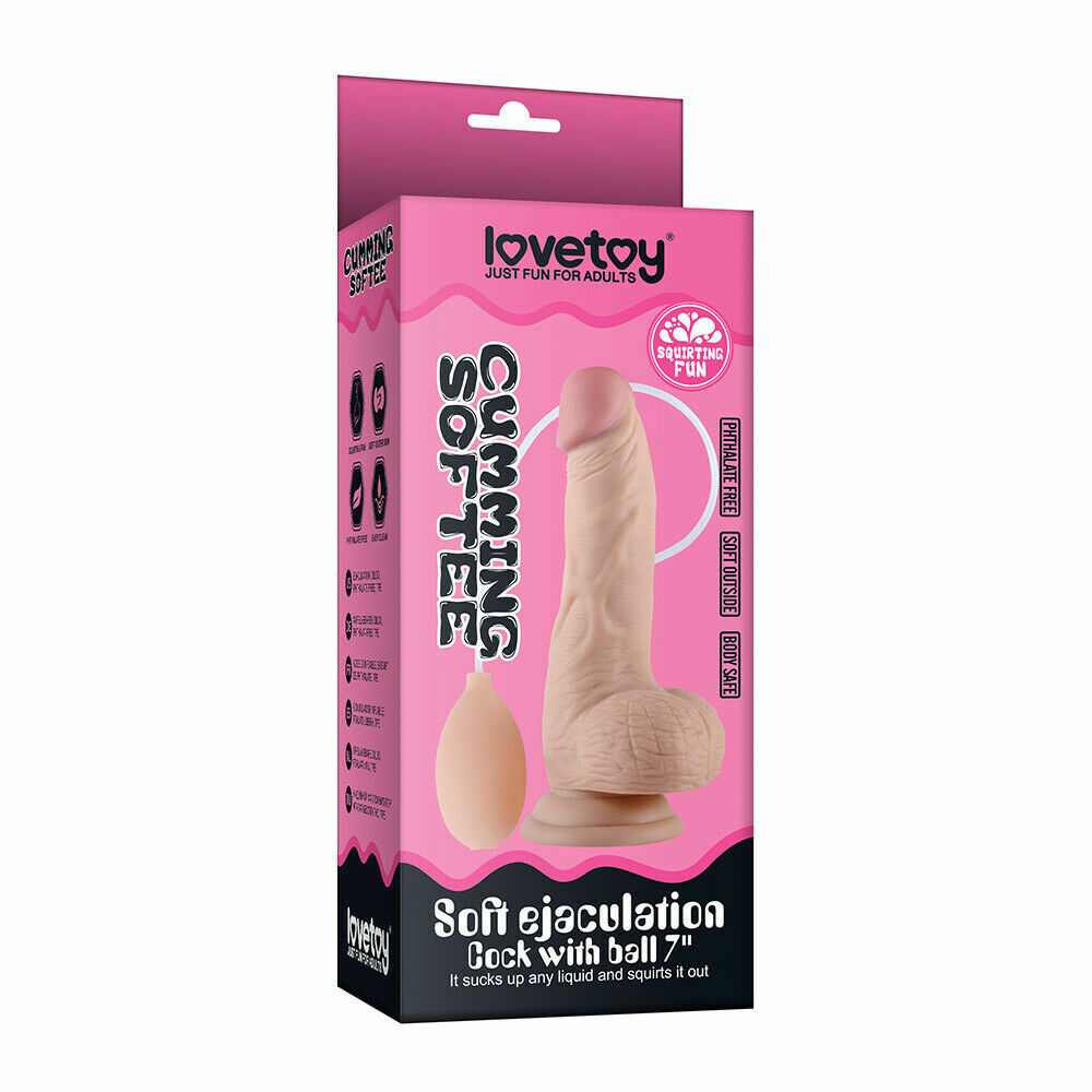 Consoladores eyaculadores suaves realistas de 8 “Squirting Cumming Softee con ve