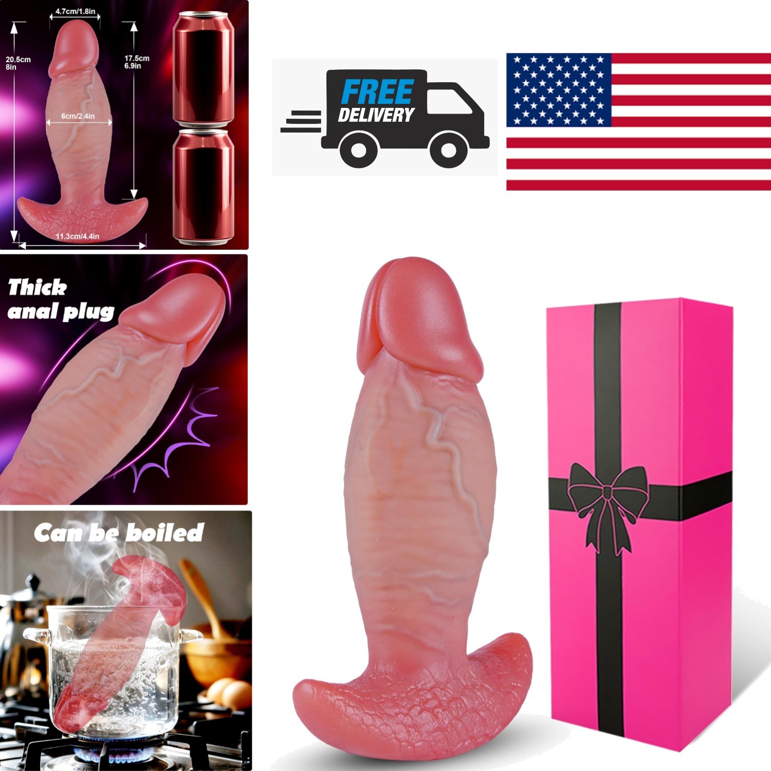 Extra Thick 2.4 Inch Diameter Anal Plug for Deep Satisfaction and Pleasure