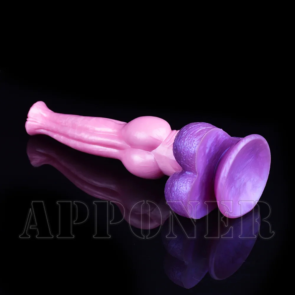 Silicone Long Penis Fantasy Knot Dildo With Sucker Sex Toys For Women Anal Plug