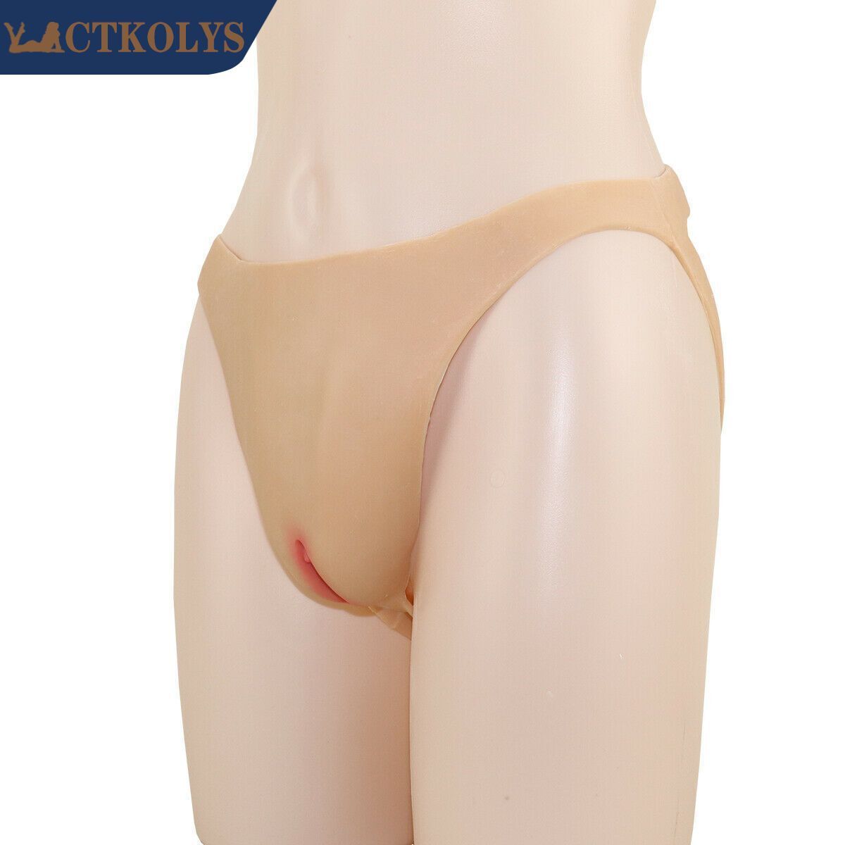 CTKOLYS Thong Knickers Silicone Insert Fake Vagina Crossdress Control Panty