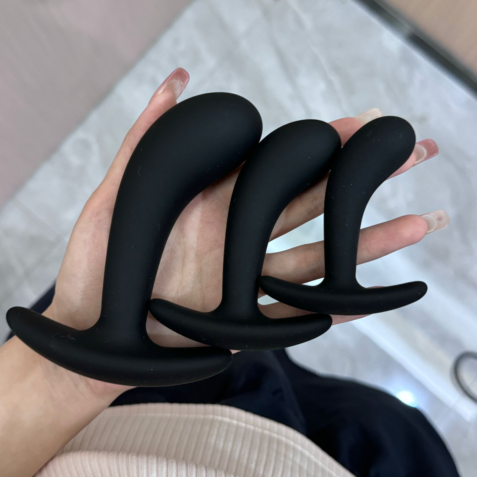 3 Piece Silicone Anal Training Starter Kits Beginner Anal Trainer Butt Plug Set