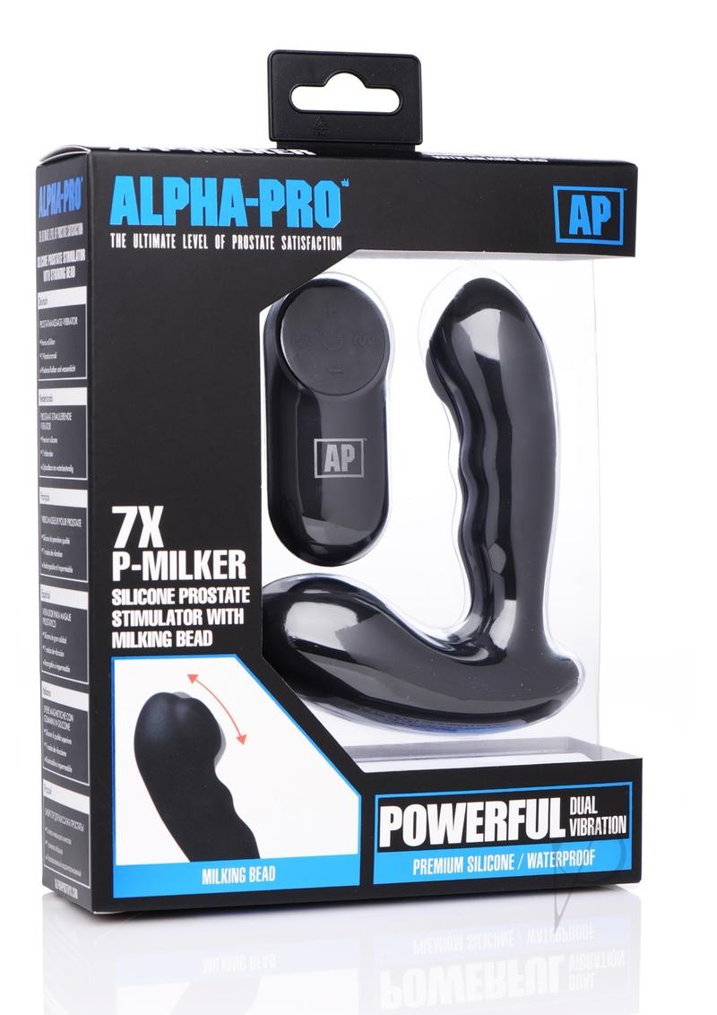 Alpha-Pro P-Milker Silicone Prostate Stimulator with Milking Bead and Remote