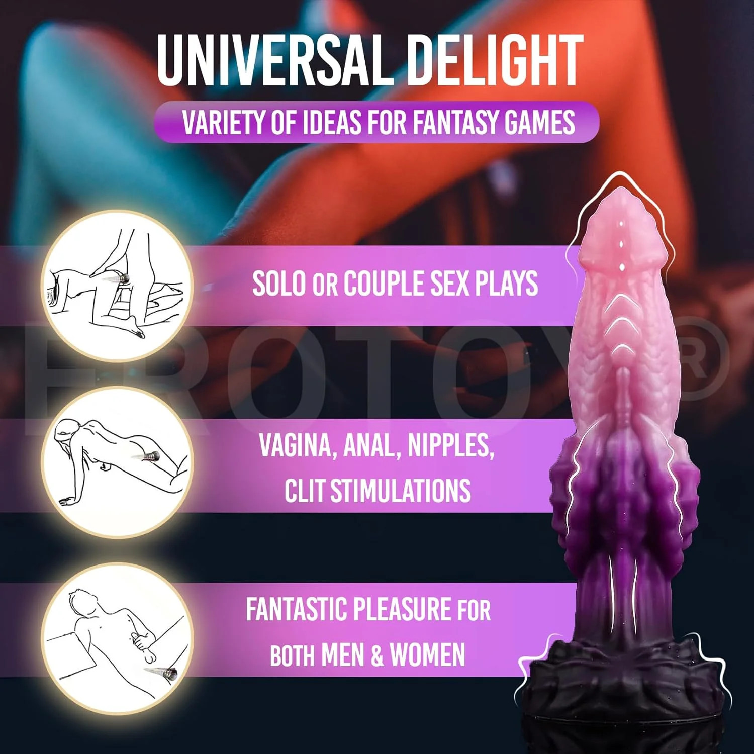 7.2″ Fantasy Monster Dildo with Knot U & G-spot Dragon Dildo with Suction Cup, L