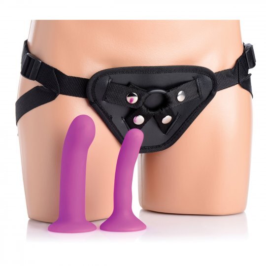 Double G Deluxe Vibrating Strap On Dildo Kit U Pegging 2 Dildos Bullet Vibe Set