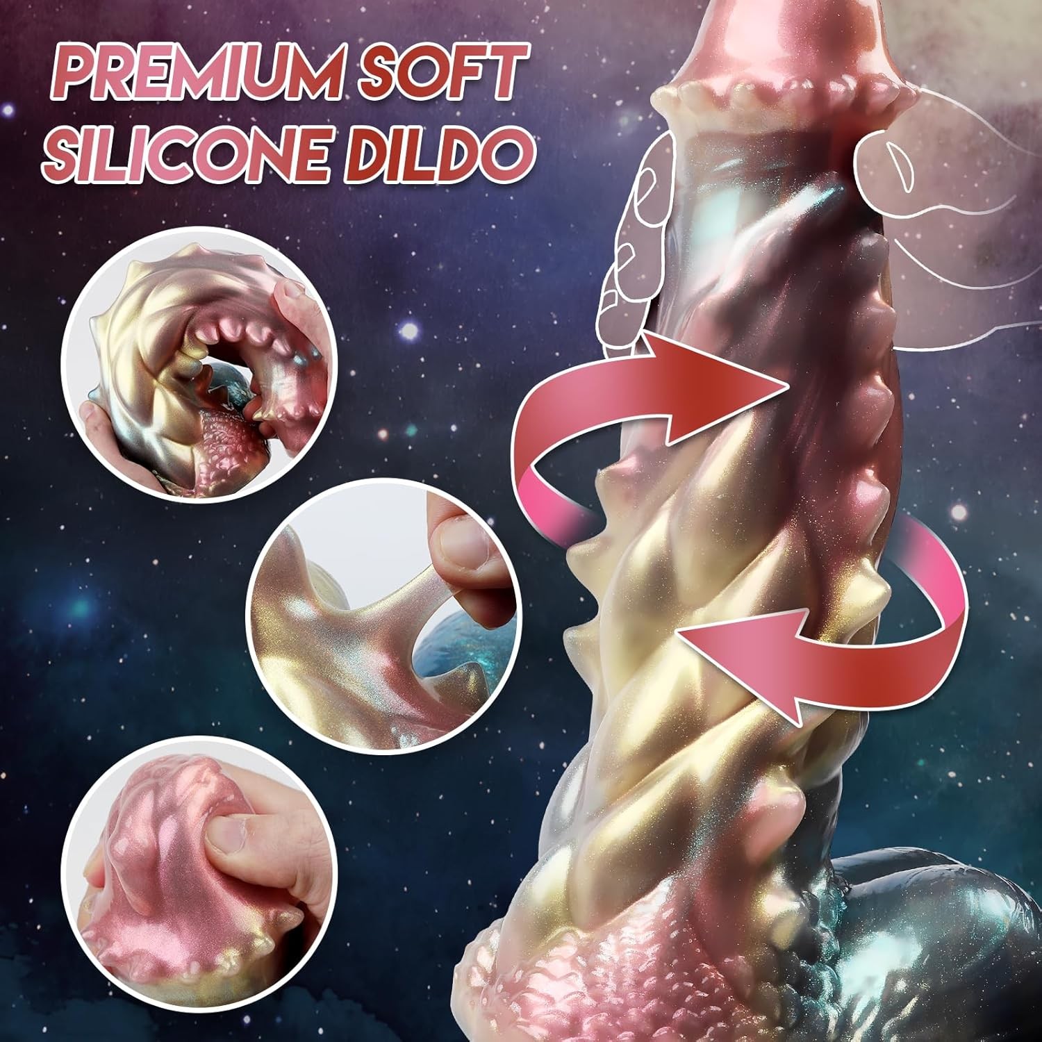 Monster Dragon Dildo Huge Thick Dildo – 2.91LB Big Fantasy Anal Dildo with Stro