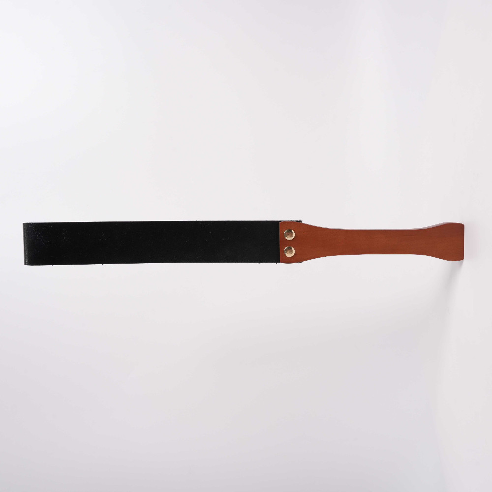 Paddle Whip Bondage Wooden PU Leather Spanking Restraint BDSM Handle Flogger