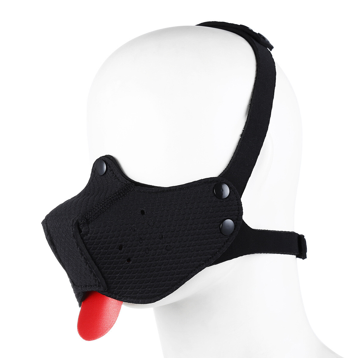 Rubber BDSM Dog Hood Mask with Detachable Nose for Couple Fetish Puppy Mask Play