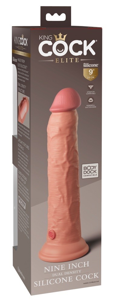SALE King Cock Elite 9 Inch Dual Density Silicone Dildo Hard Core Suction