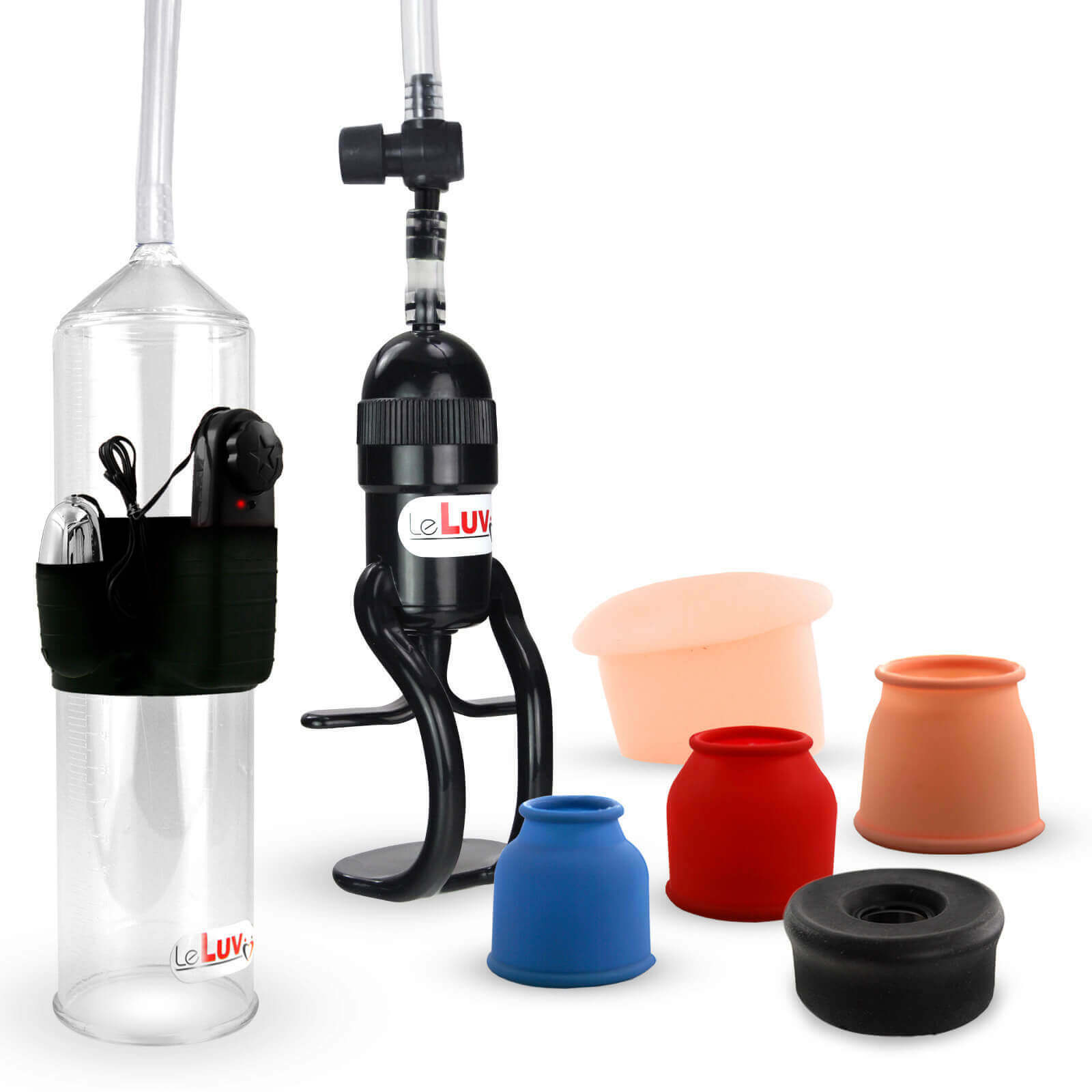 LeLuv Penis Pump with Bullet Zgrip EasyOp 3 Sizes, Black Sleeve, Donut