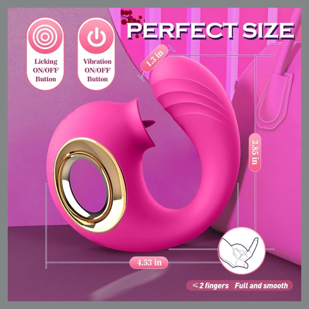 Personal Massager for Women – 12 Tongue Licking Options for Women (Rose)