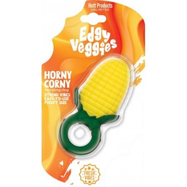 HOTT Products Edgy Veggies Corn Hole Mini Vibrator Ring Liquid, New