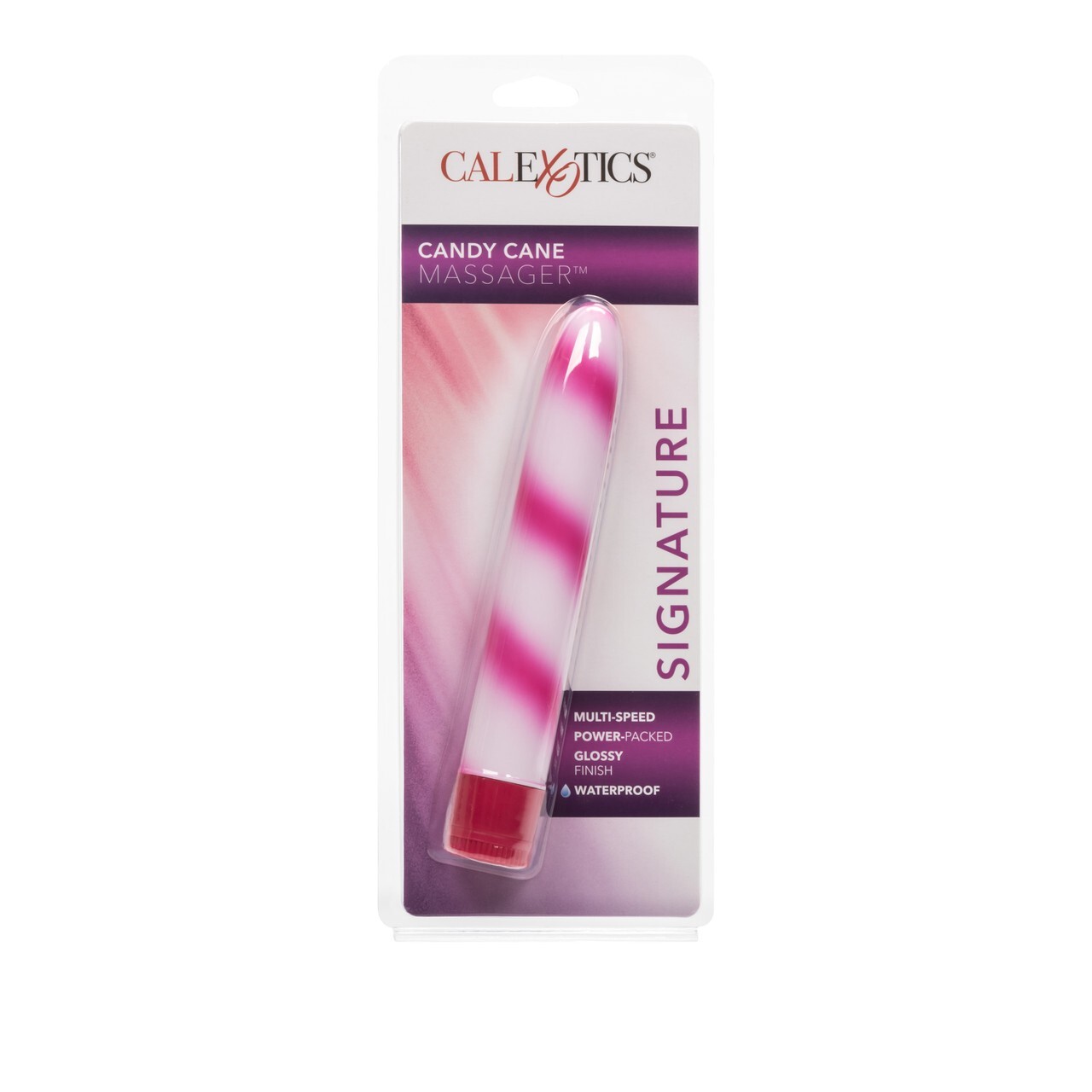 Calexotics Waterproof Candy Cane Pink Massager 7 inches Hard Vibrator, New
