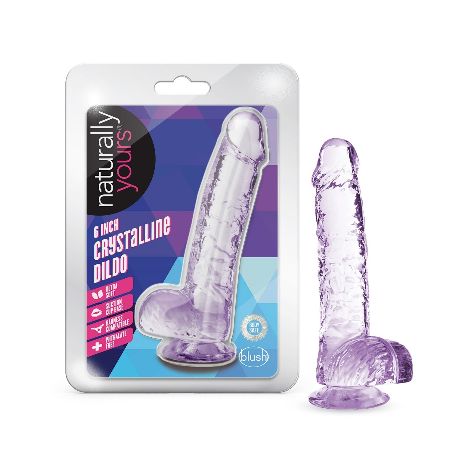 Blush Naturally Yours 6” Realistic Hand Sculpted Crystalline Dildo Suction Cup