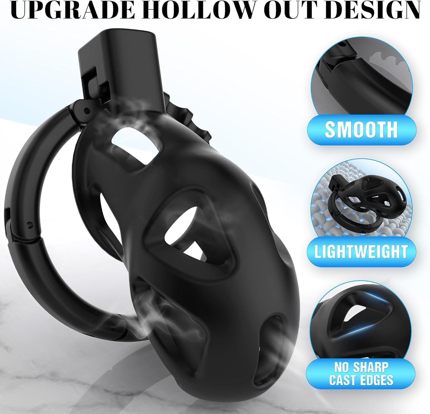 Male Chastity Cage Sex Toys Large Lightweight Man Penis Device 8 Sizes Lock