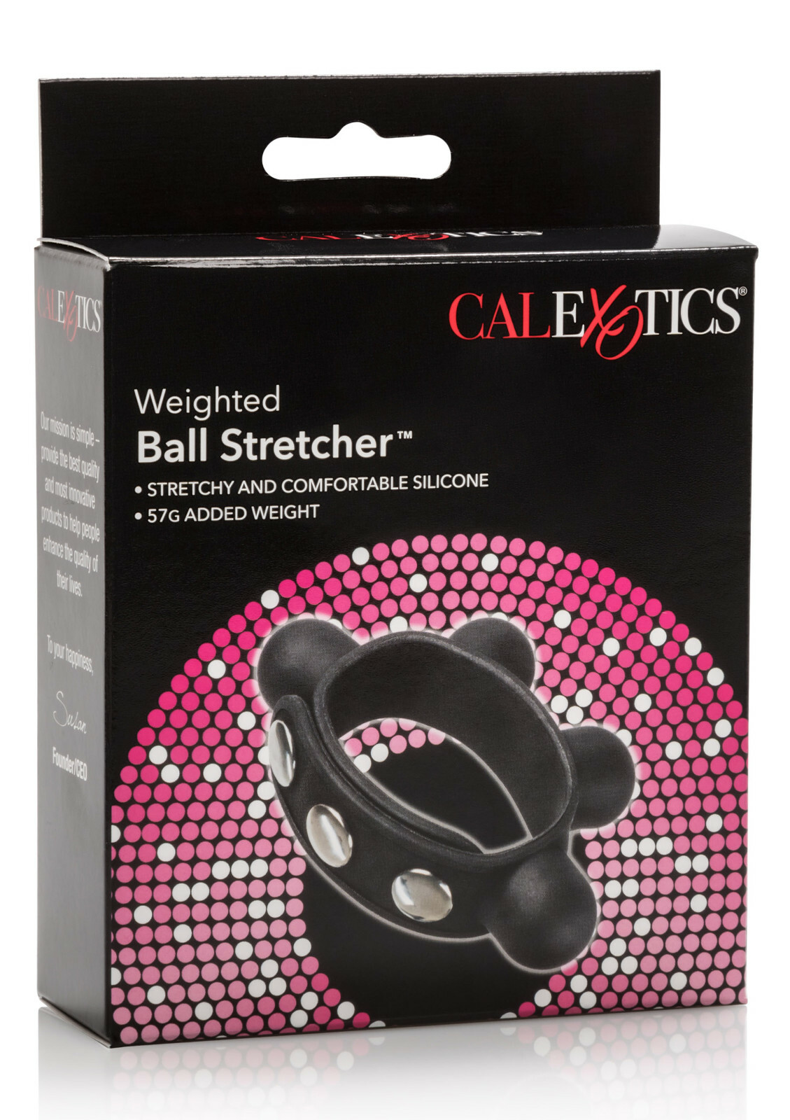 CalExotics Weigted Ball Stretcher, Cock Ring Adjustable Penis Ring with Weights