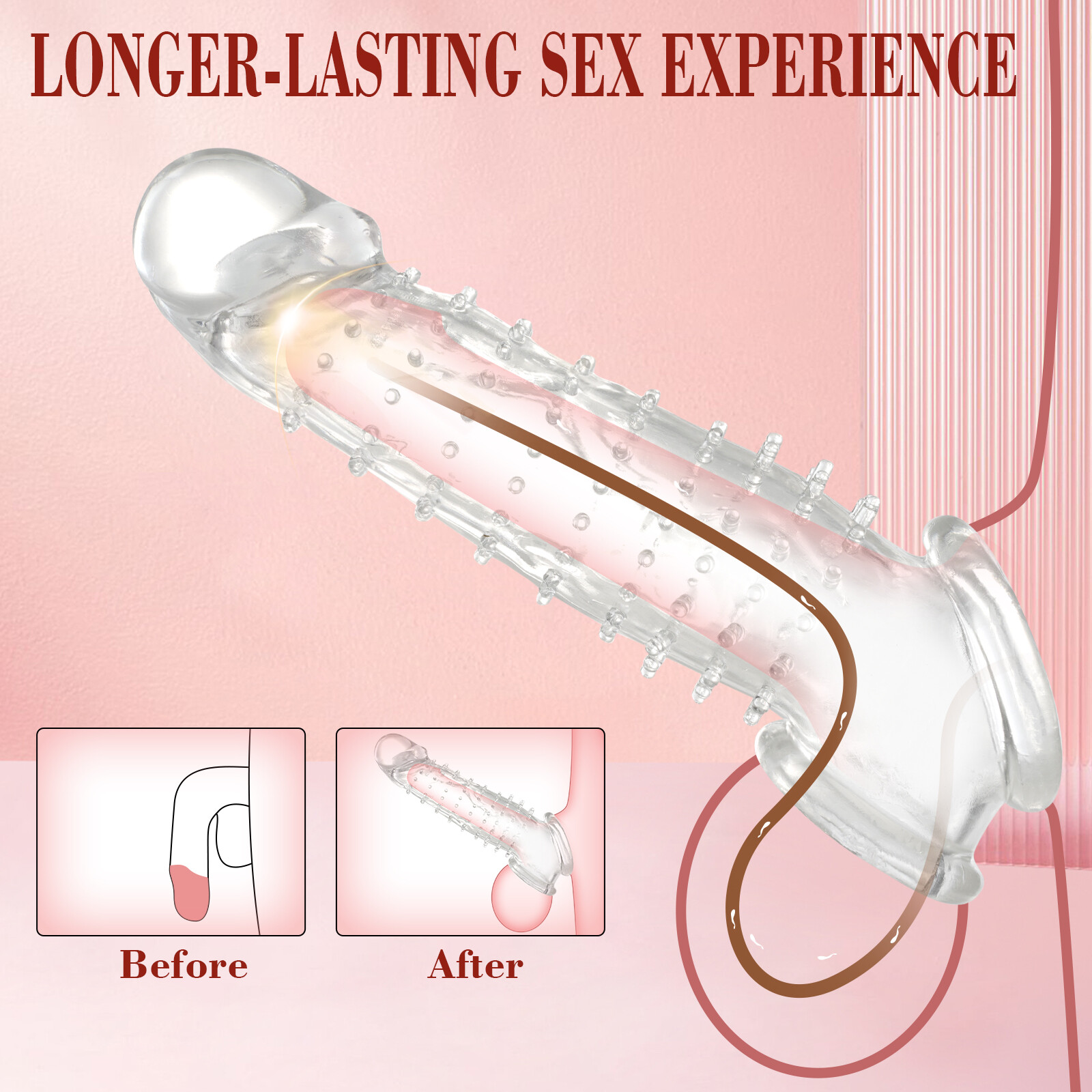 1/2/3/4/5PCS TPE Men Penis Sleeves Extension Enhancer Extender Enlarger Cockring