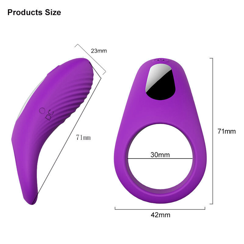 Rechargeable Vibrating Penis Cock Ring Clit Stimulator Couple Sex Toys For Men