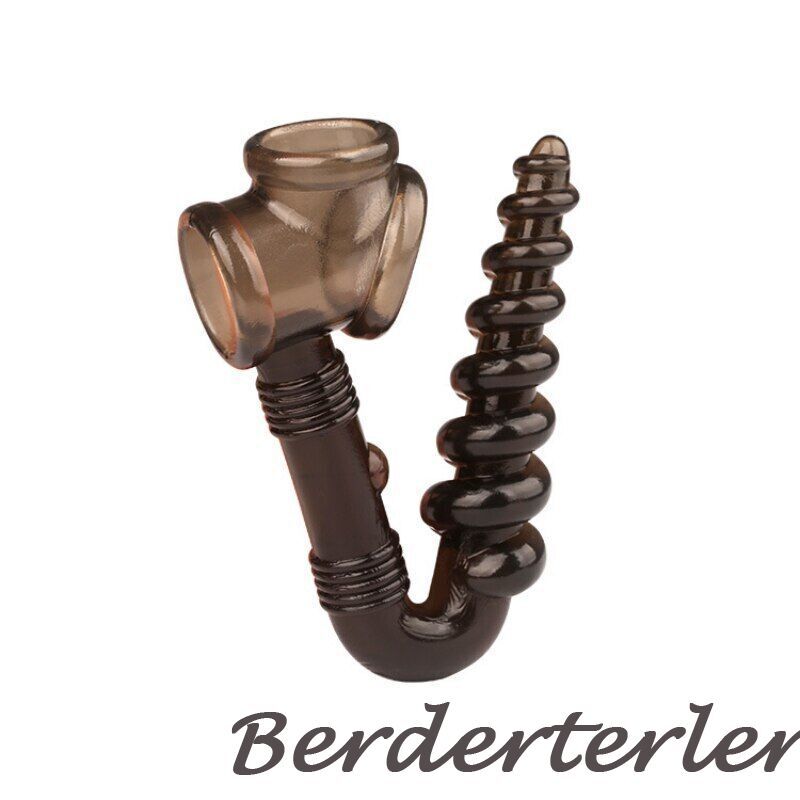 Male Penis Ring & Anal Rattle Screw Tail Plug Hook Cock Tower Erection Enhancer