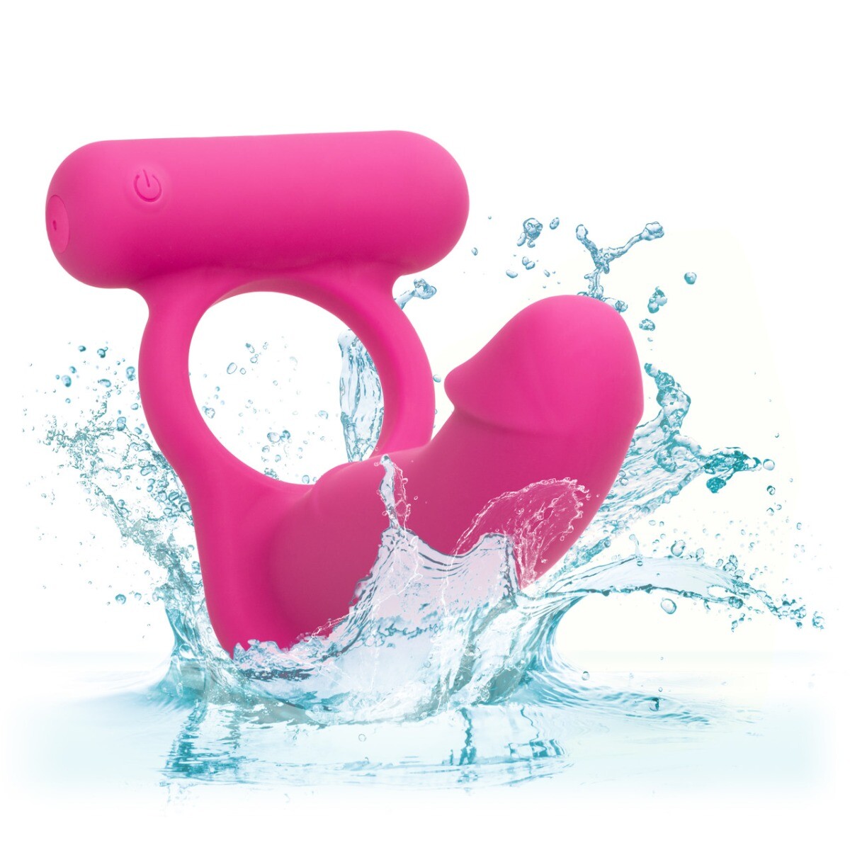 Vibrating Double Penetration DP Vaginal Anal Sex Toy Cock Ring Anal Butt Plug