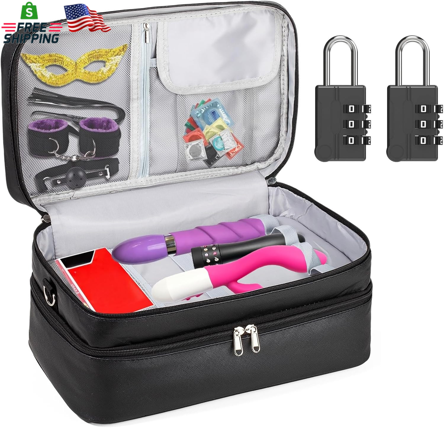 Lockable Sex Toy Storage Bag Lockable Sex Toy Box Adult Toy Gaming Storage Organ
