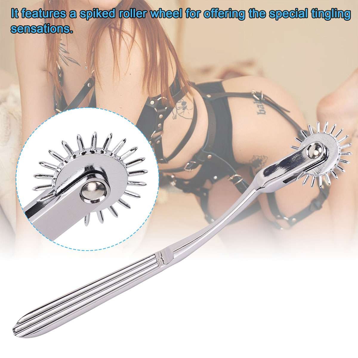 Stainless Steel Wheel BDSM Sex Roller Breast Spikes Fetish Tongue Games Sex Toys