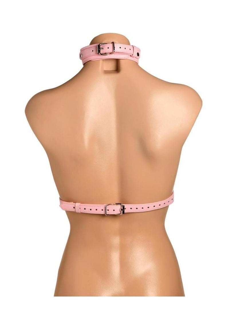 Master Series Vixen Female Chest Vegan Leather Harness – Pink