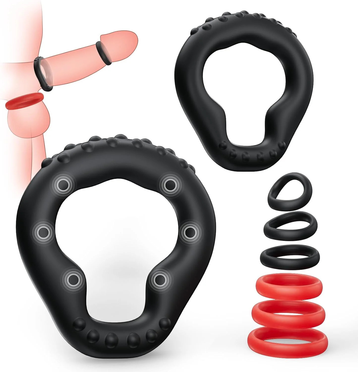8 PCS Silicone Penis Ring Set Sex Toys for Men, Cock Rings for Longer Performanc