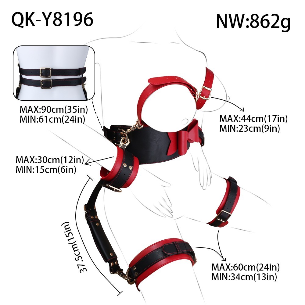 BDSM Bondage Restraints Set Couples Sex Toys Handcuffs Breast&Leg Restraints Kit