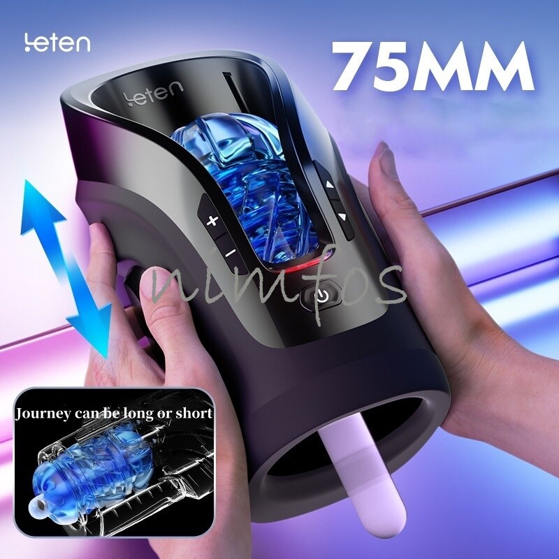 Leten Masturbation Cup Thrusting Automatic Telescopic Vagina 75mm Deep Blowjob