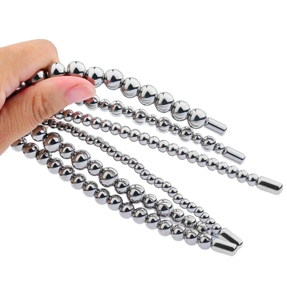 E-stim Shock Stainless Steel Penis Plug Dilator Stretcher Beads for Male Sex Toy