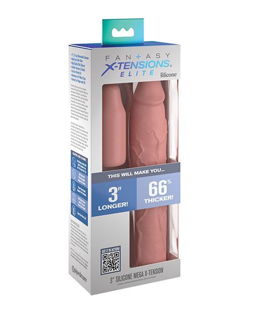 Fantasy X-Tensions Elite Realistic 9″ Silicone Mega Extension penis-sleeve 3″