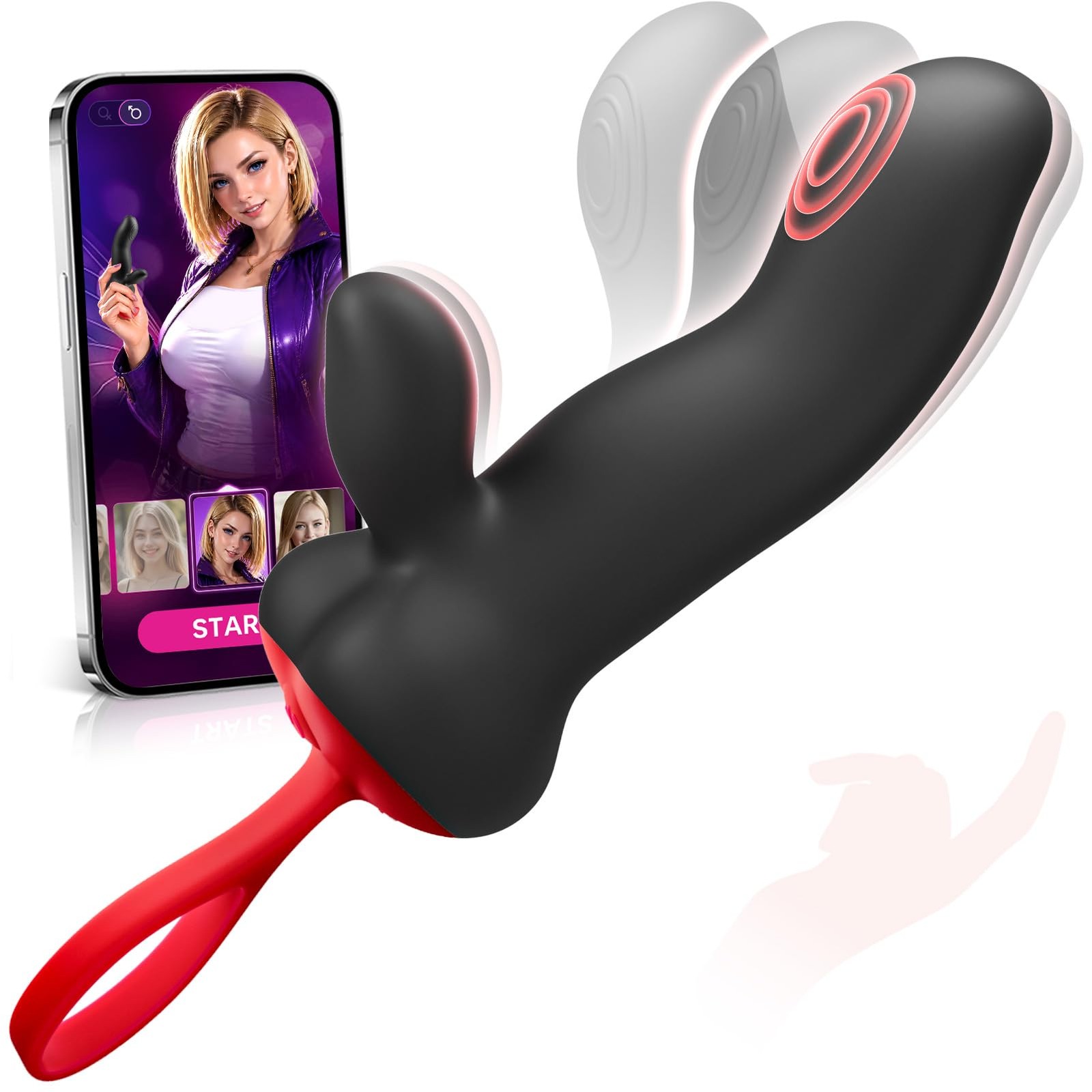 Adult Sex Toys G Spot Vibrator – Upgraded 2 in 1 Remote Control Black-red