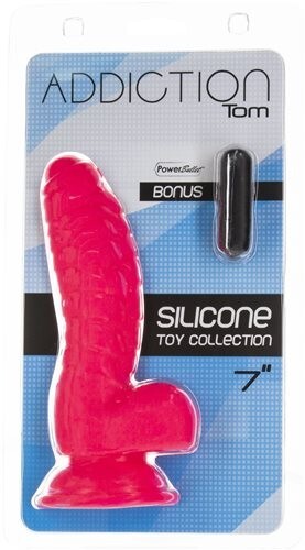 Addiction 100% Silicone Tom 7 inches Realistic Dildo with Balls, New