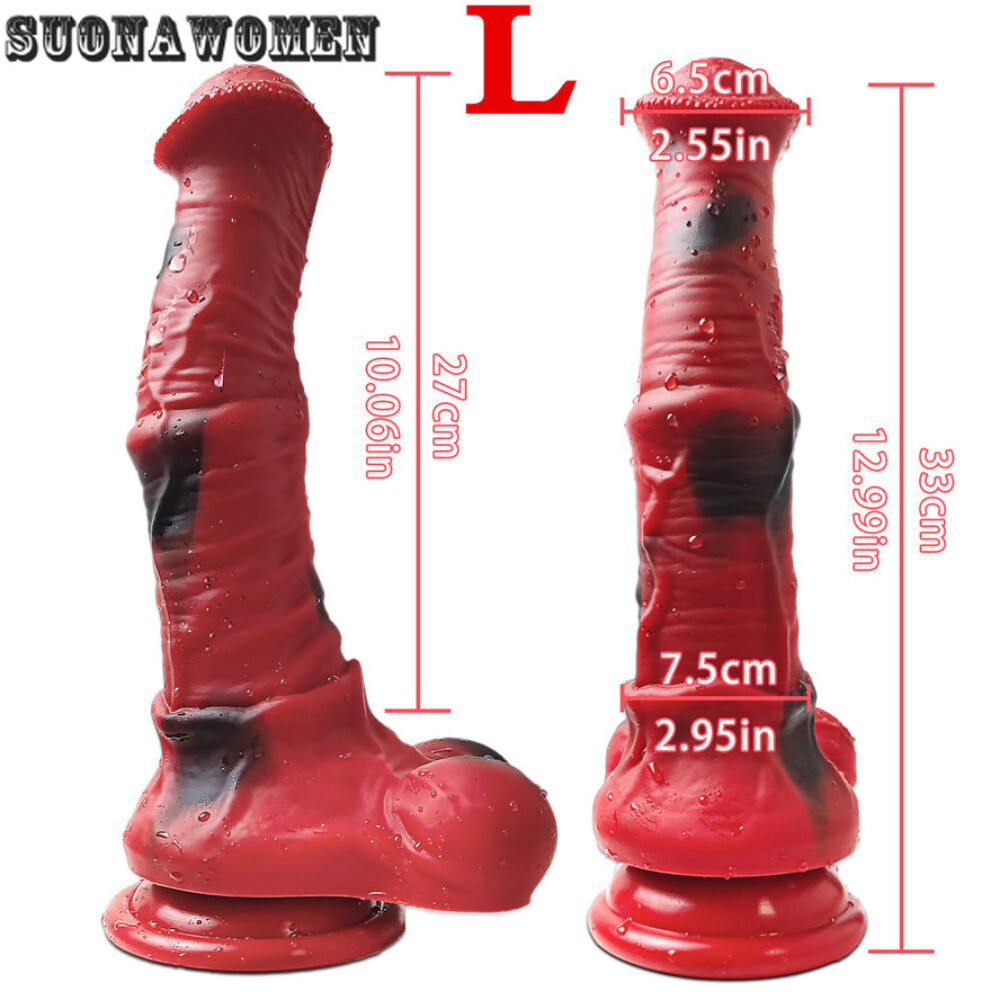 S/M/L Huge Red Dildo Realistic Monster Dildo Silicone Penis Anal Dilator Sex Toy