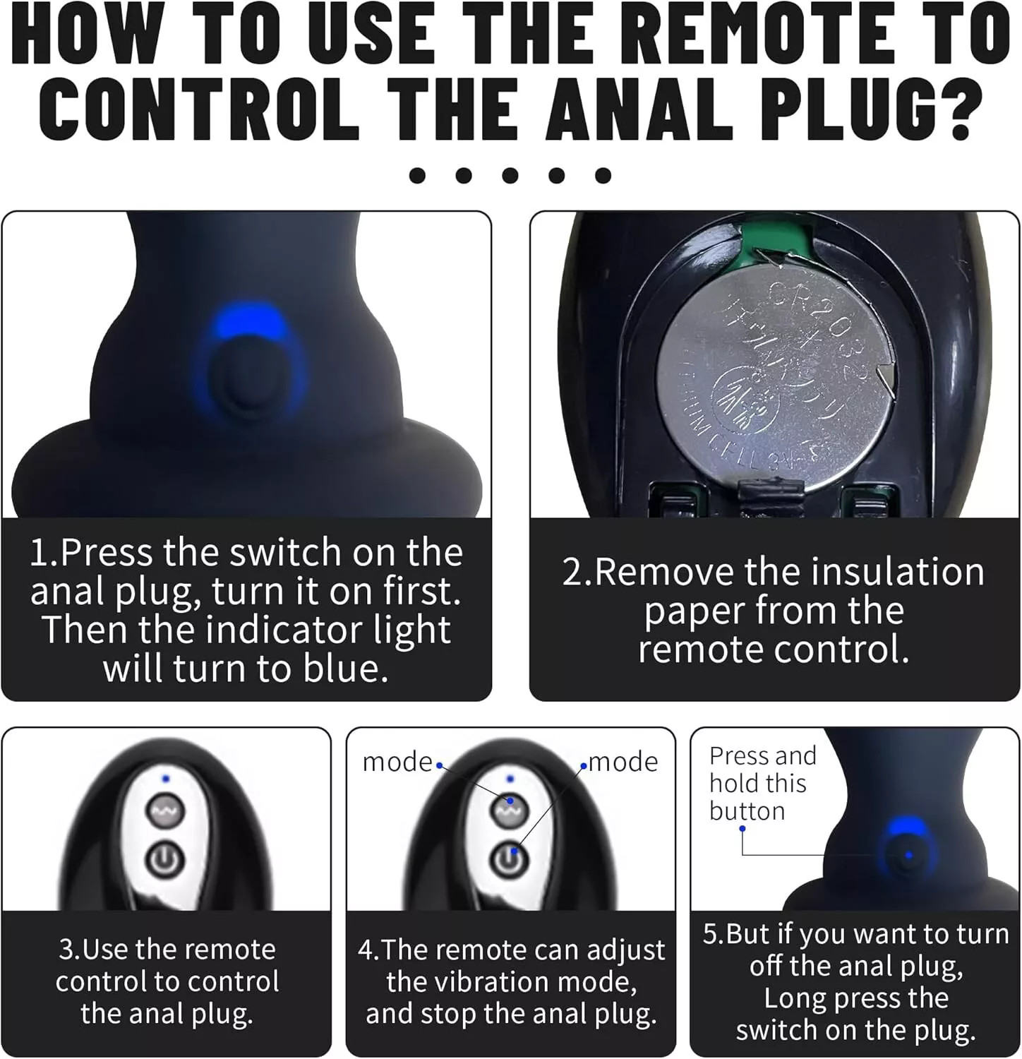 Anal Plug Vibrator Vibrating Anal butt Plugs With Tail Sex Toys For Woman Couple