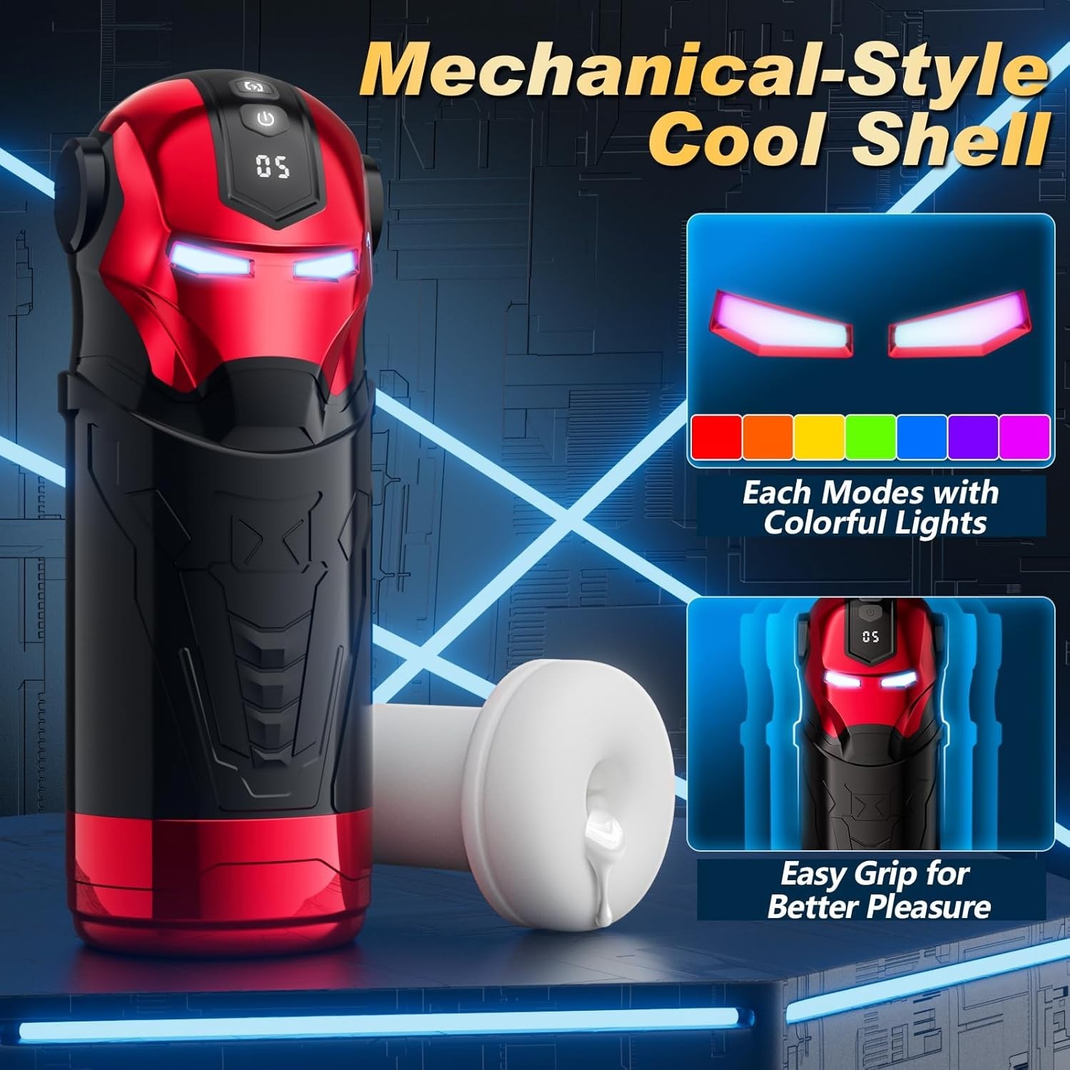 Silicone Male Masturbator with 3D Texture and 5 Vibrating Functions for Pleasure