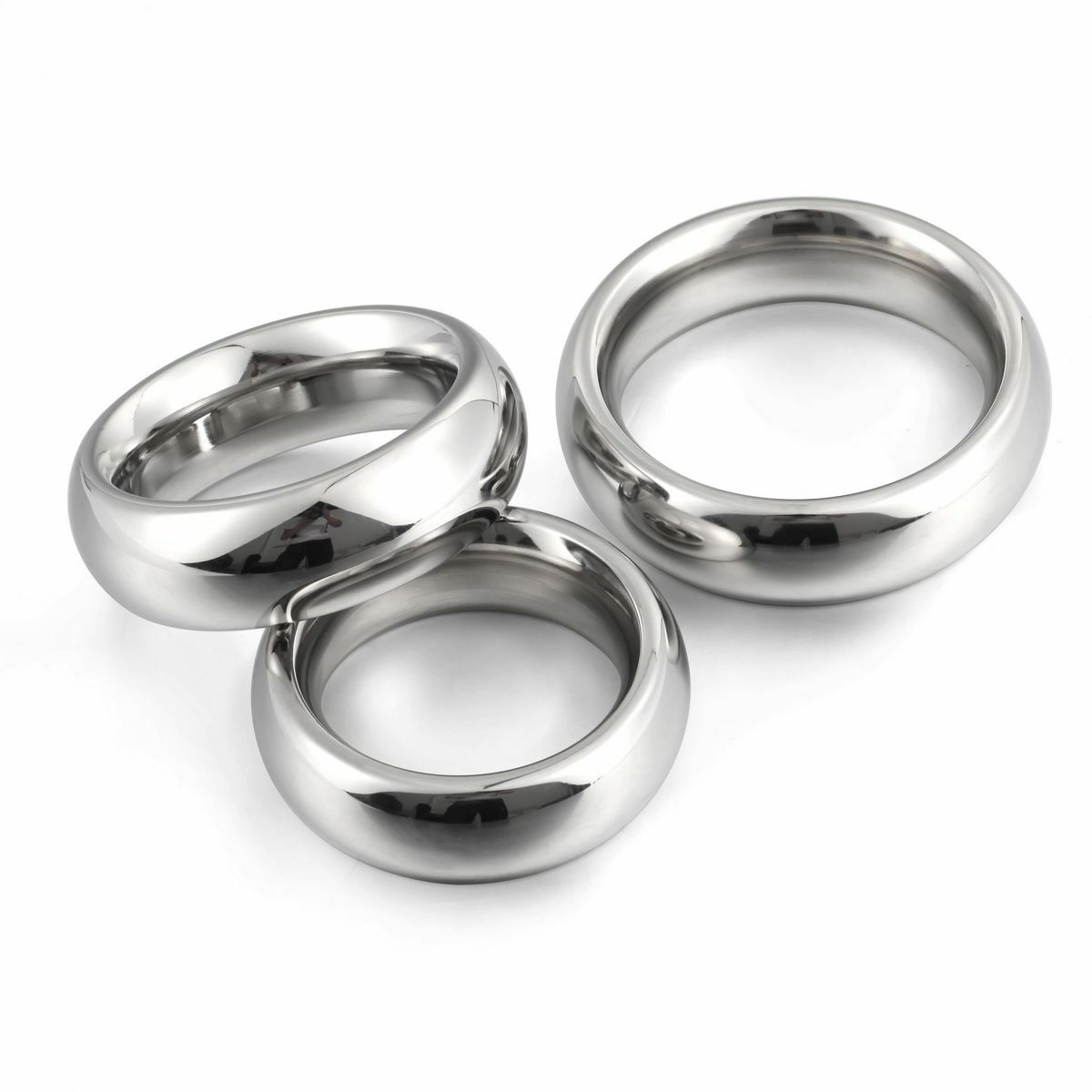 Thick Heavy Duty Stainless Steel Metal Silver Male Cock Ring Penis Enhancer Band