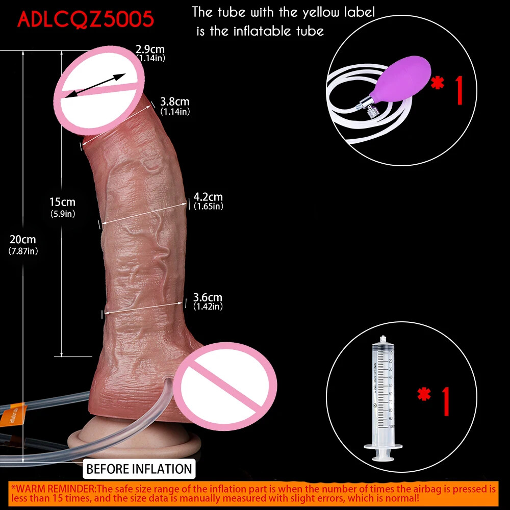 Realistic Inflatable Silicone Squirting Dildo Ejaculation Penis AnalPlug